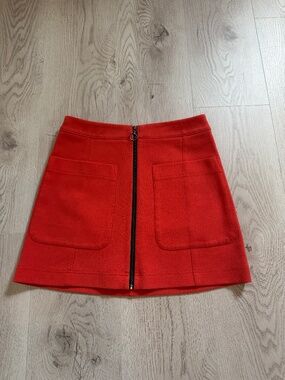 RACHEL ROY WOMEN SKIRT MINI ORANGE ZIPPER FRONT A LINE Sz. 0/S